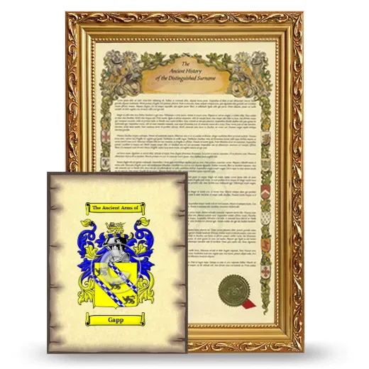 Gapp Framed History and Coat of Arms Print - Gold