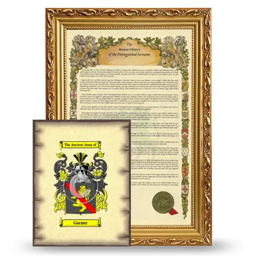 Garner Framed History and Coat of Arms Print - Gold