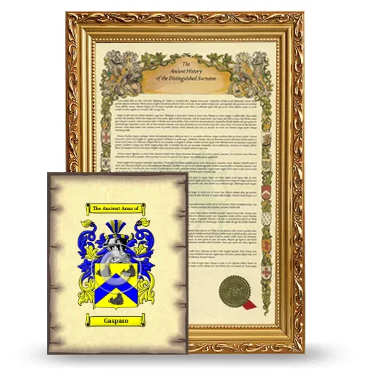 Gasparo Framed History and Coat of Arms Print - Gold
