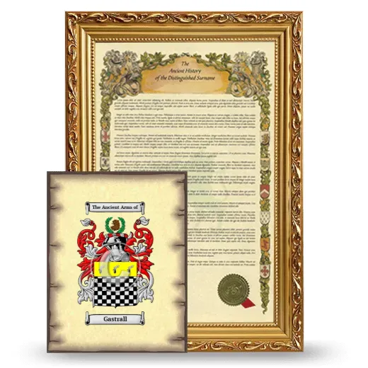 Gastrall Framed History and Coat of Arms Print - Gold