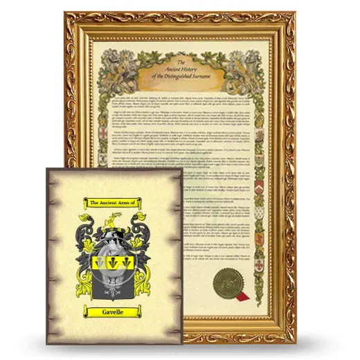 Gavelle Framed History and Coat of Arms Print - Gold