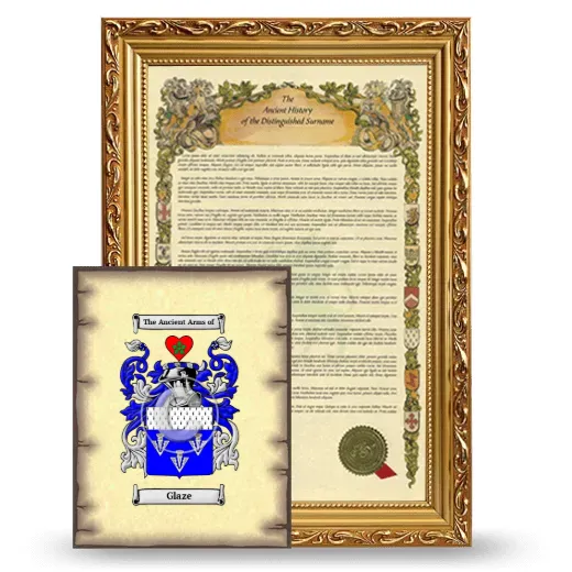 Glaze Framed History and Coat of Arms Print - Gold