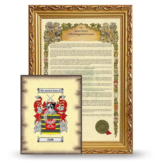 Godt Framed History and Coat of Arms Print - Gold