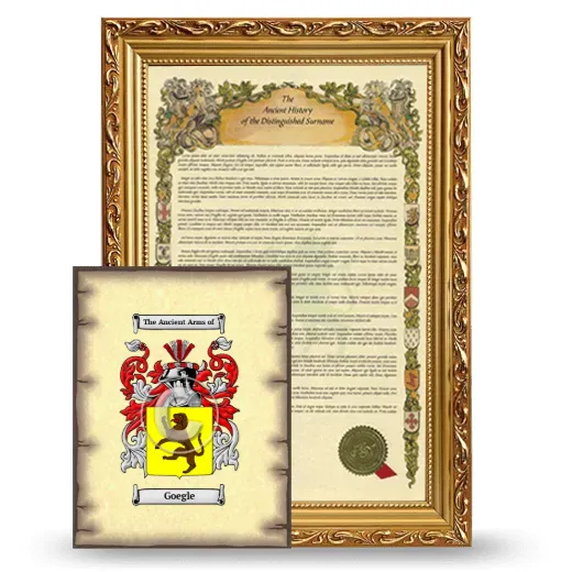 Goegle Framed History and Coat of Arms Print - Gold