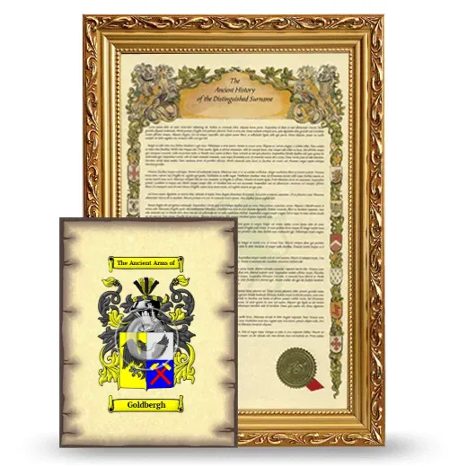 Goldbergh Framed History and Coat of Arms Print - Gold