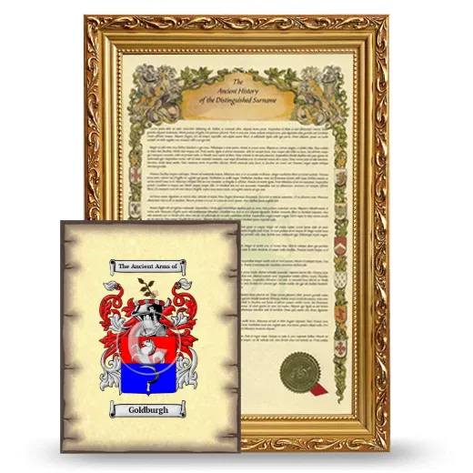 Goldburgh Framed History and Coat of Arms Print - Gold