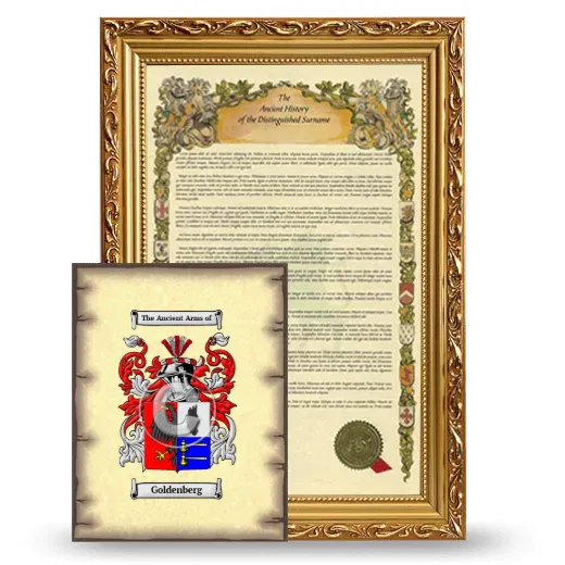 Goldenberg Framed History and Coat of Arms Print - Gold