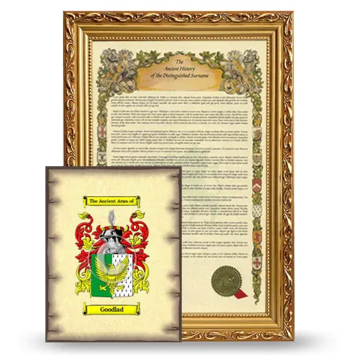 Goodlad Framed History and Coat of Arms Print - Gold