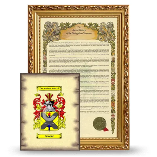 Gooent Framed History and Coat of Arms Print - Gold