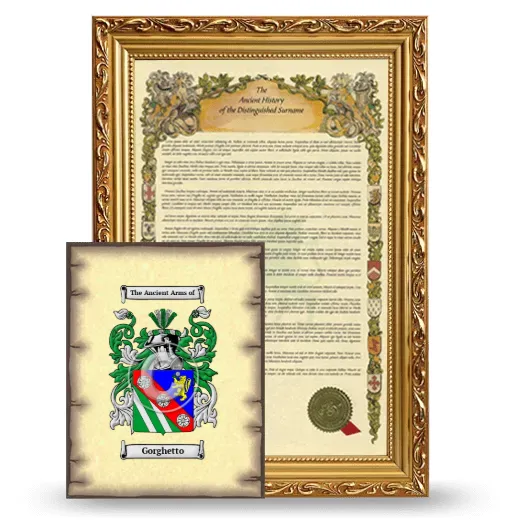 Gorghetto Framed History and Coat of Arms Print - Gold