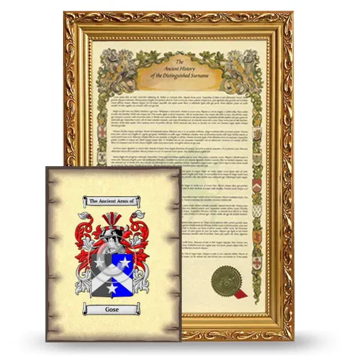 Gose Framed History and Coat of Arms Print - Gold