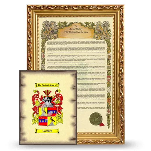 Gottlieb Framed History and Coat of Arms Print - Gold