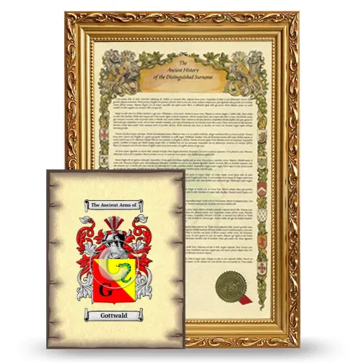 Gottwald Framed History and Coat of Arms Print - Gold