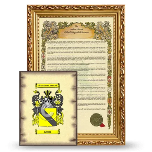 Grape Framed History and Coat of Arms Print - Gold