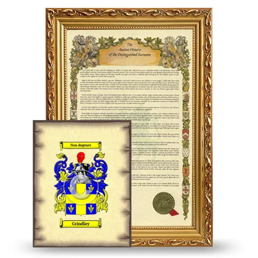 Grindlay Framed History and Coat of Arms Print - Gold