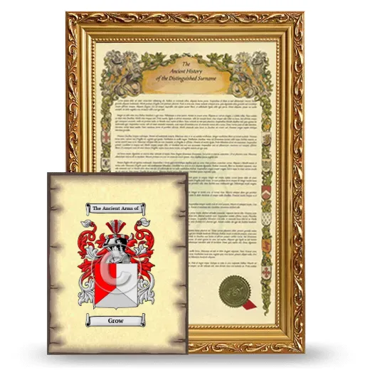 Grow Framed History and Coat of Arms Print - Gold