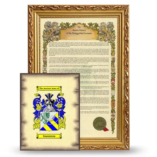 Guerreros Framed History and Coat of Arms Print - Gold