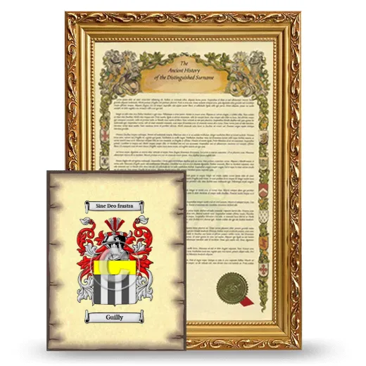 Guilly Framed History and Coat of Arms Print - Gold