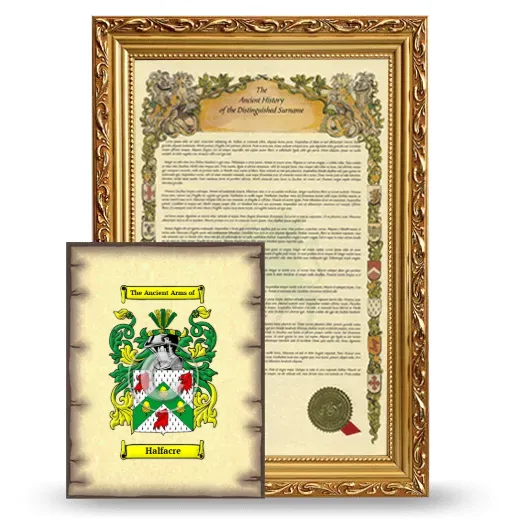 Halfacre Framed History and Coat of Arms Print - Gold