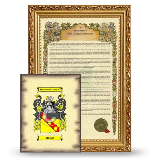 Hallot Framed History and Coat of Arms Print - Gold