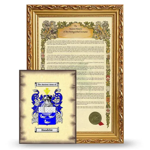 Handsbie Framed History and Coat of Arms Print - Gold