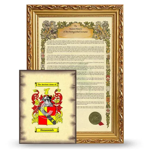 Hannoomb Framed History and Coat of Arms Print - Gold