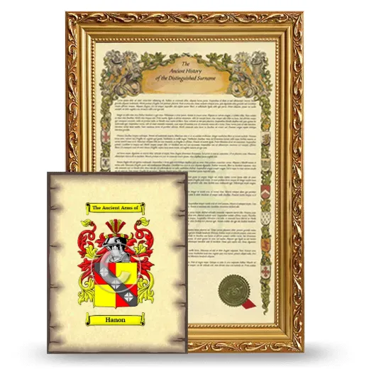 Hanon Framed History and Coat of Arms Print - Gold