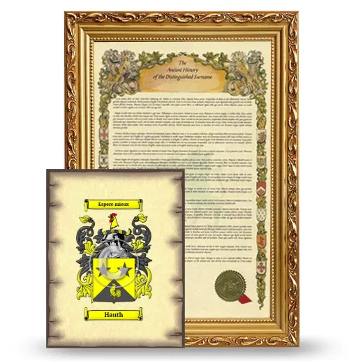 Hauth Framed History and Coat of Arms Print - Gold