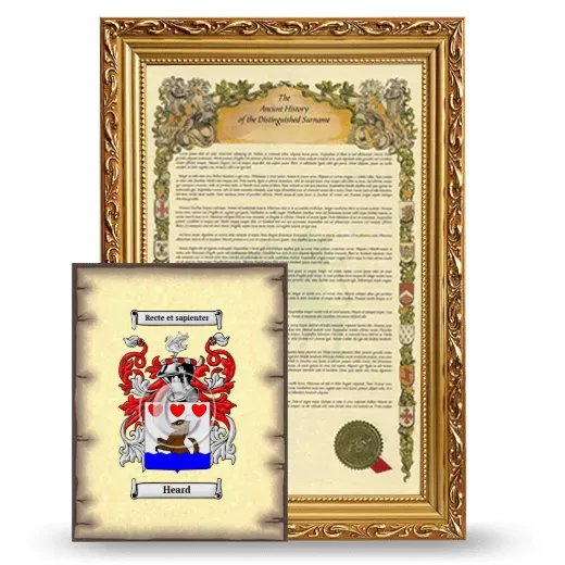 Heard Framed History and Coat of Arms Print - Gold