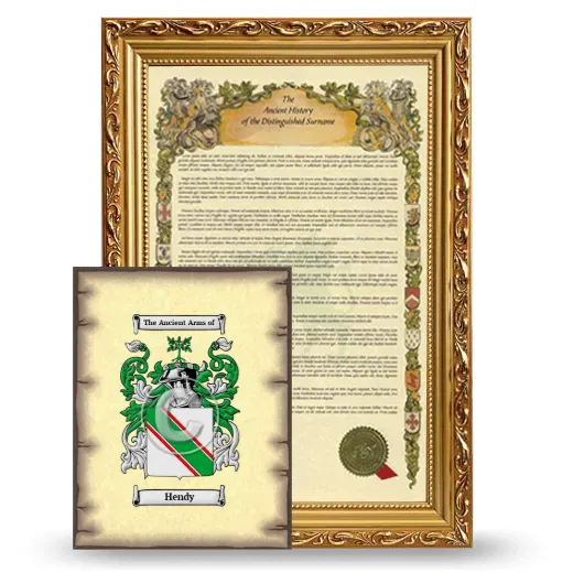 Hendy Framed History and Coat of Arms Print - Gold