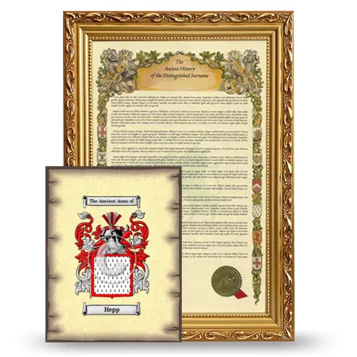 Hepp Framed History and Coat of Arms Print - Gold