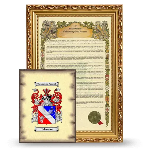 Hiderman Framed History and Coat of Arms Print - Gold