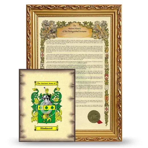 Hindmord Framed History and Coat of Arms Print - Gold
