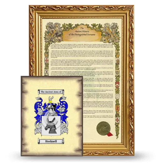 Hocknell Framed History and Coat of Arms Print - Gold