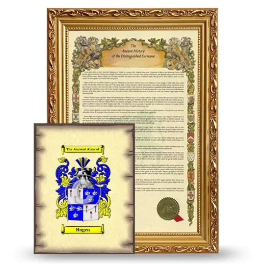 Hogen Framed History and Coat of Arms Print - Gold