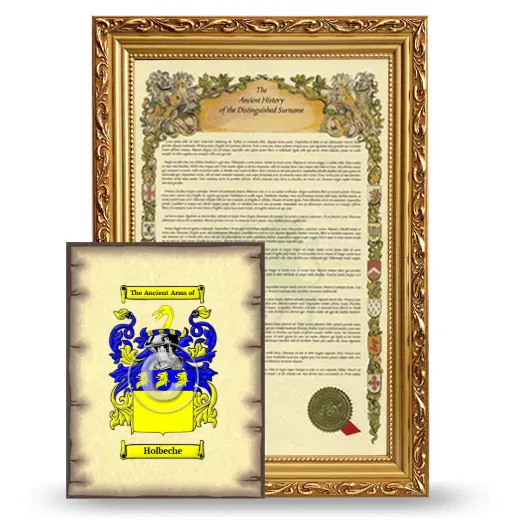 Holbeche Framed History and Coat of Arms Print - Gold