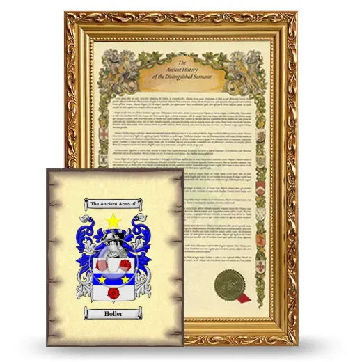 Holler Framed History and Coat of Arms Print - Gold