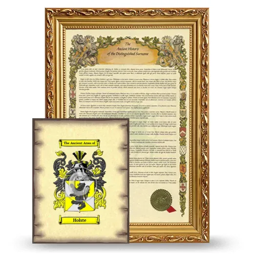 Holste Framed History and Coat of Arms Print - Gold