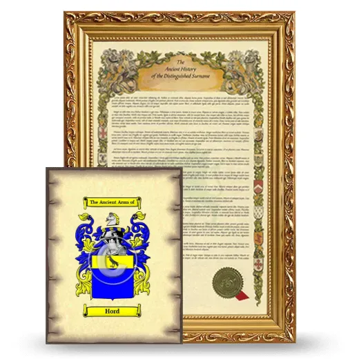 Hord Framed History and Coat of Arms Print - Gold
