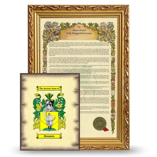 Hosmen Framed History and Coat of Arms Print - Gold