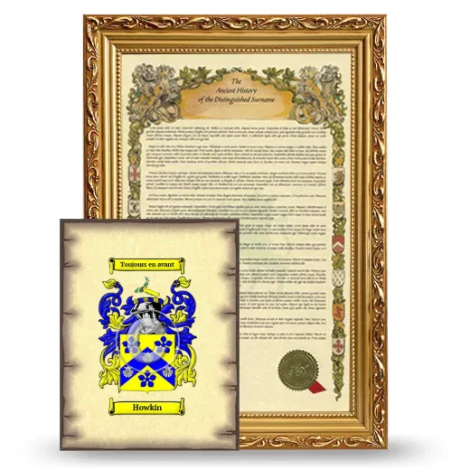 Howkin Framed History and Coat of Arms Print - Gold