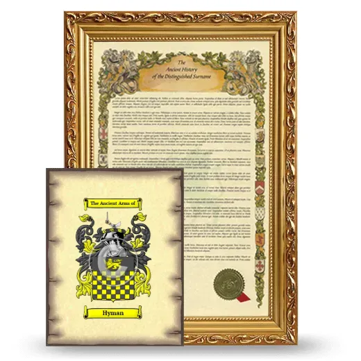 Hyman Framed History and Coat of Arms Print - Gold