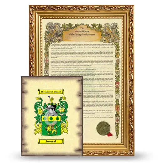 Inwood Framed History and Coat of Arms Print - Gold