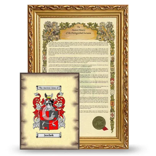 Jaschek Framed History and Coat of Arms Print - Gold