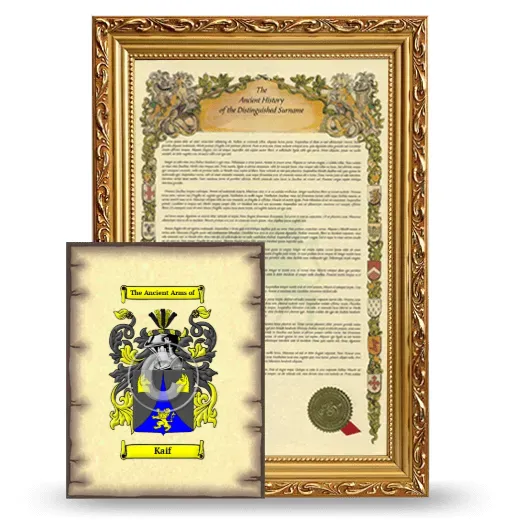 Kaif Framed History and Coat of Arms Print - Gold