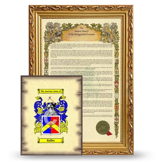Kalles Framed History and Coat of Arms Print - Gold