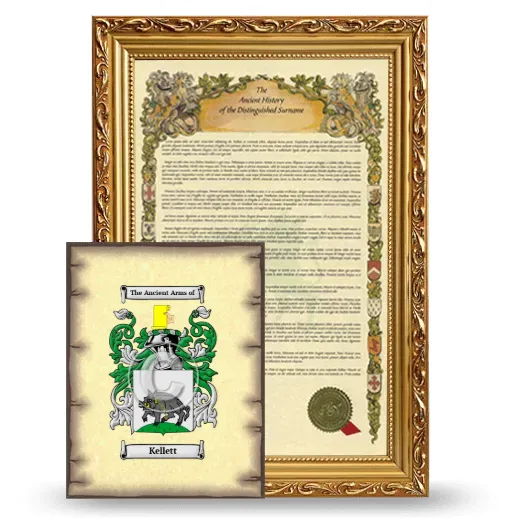 Kellett Framed History and Coat of Arms Print - Gold