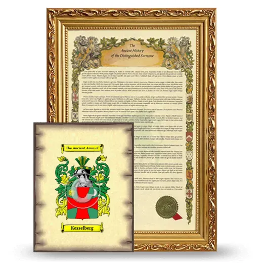 Kesselberg Framed History and Coat of Arms Print - Gold