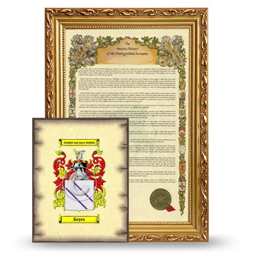 Keyes Framed History and Coat of Arms Print - Gold