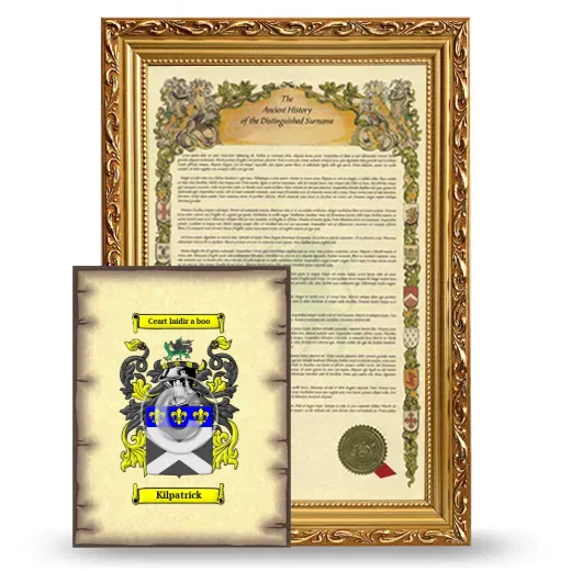 Kilpatrick Framed History and Coat of Arms Print - Gold